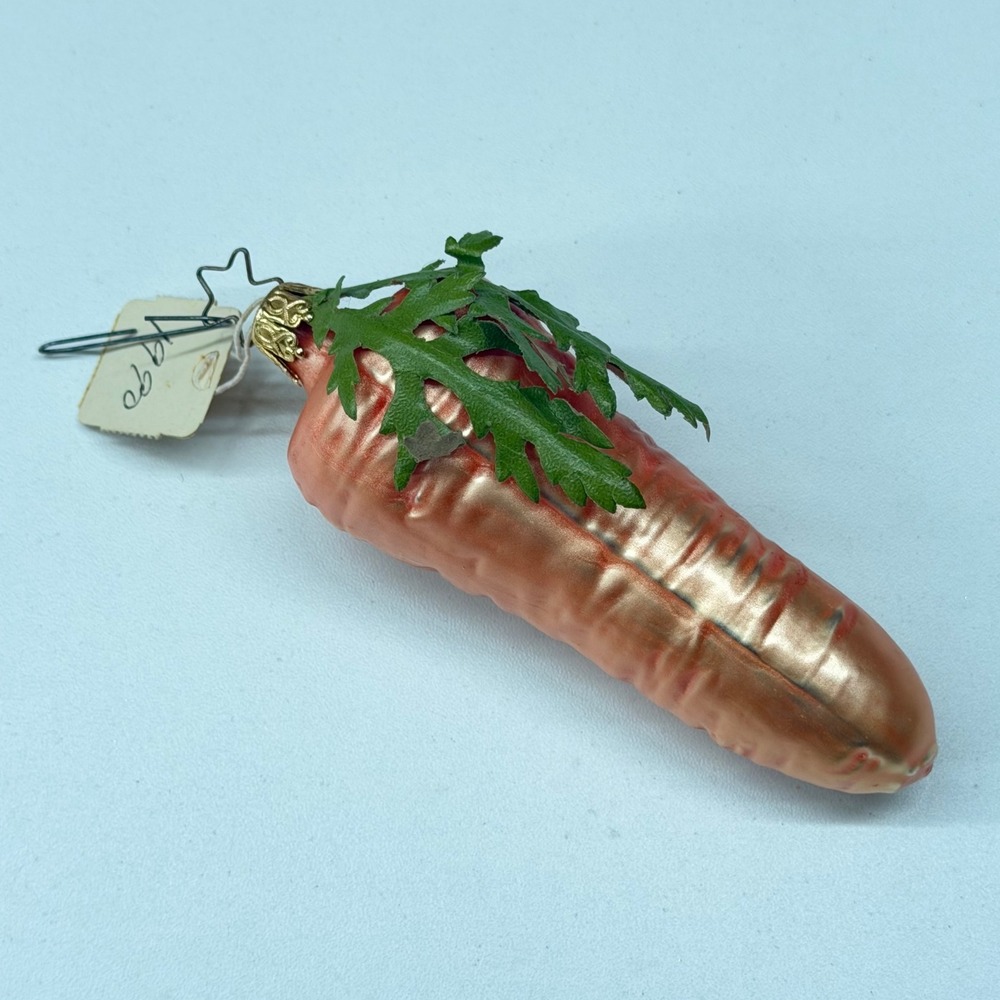 Vtg Inge-Gals Blown Glass Carrot Christmas Ornament German Garden Veggie 1990